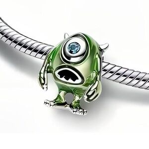 925 sterling silver monsters inc Mike with blue Chrystal Charm NWT